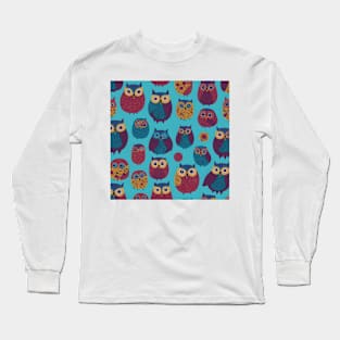 Hooting Owls Print Long Sleeve T-Shirt